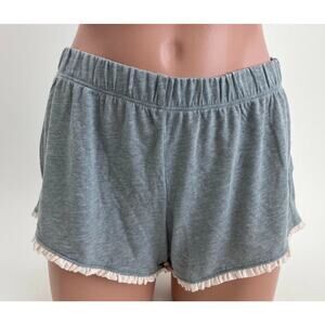 Victoria’s Secret Cotton Grey/Gray & Pink Ruffles Sleep Shorts - Size M - NWT